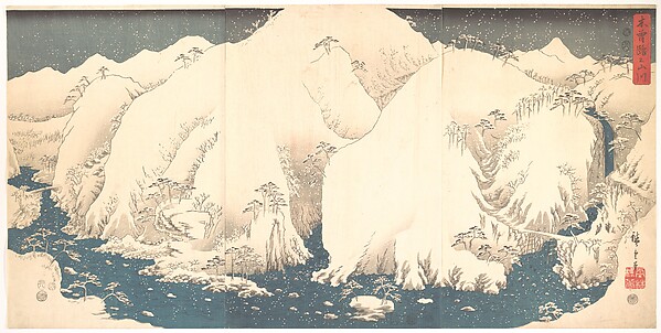 Utagawa Hiroshige, Kisō Mountains in Snow