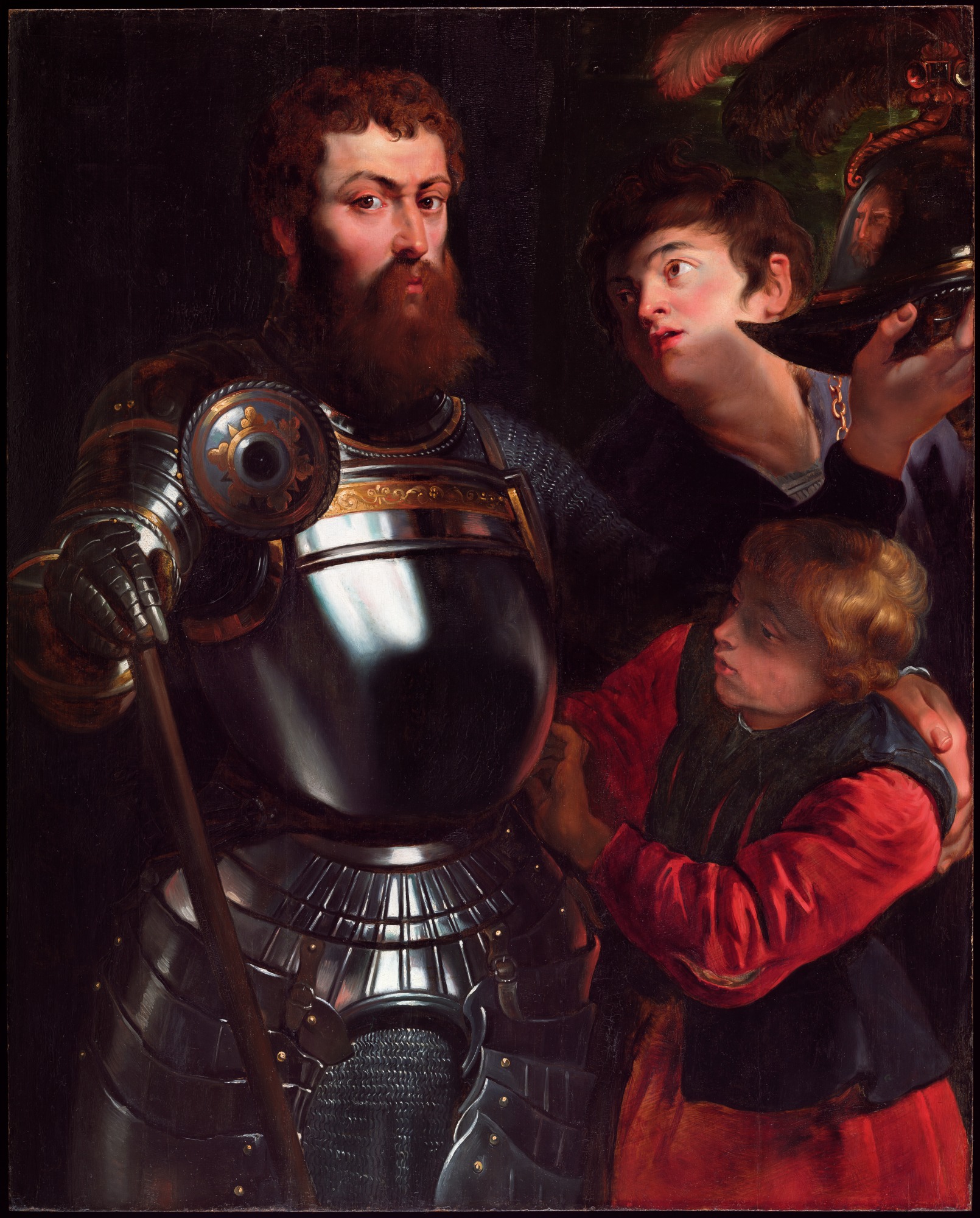 Peter Paul Rubens, Warrior with Two Pages