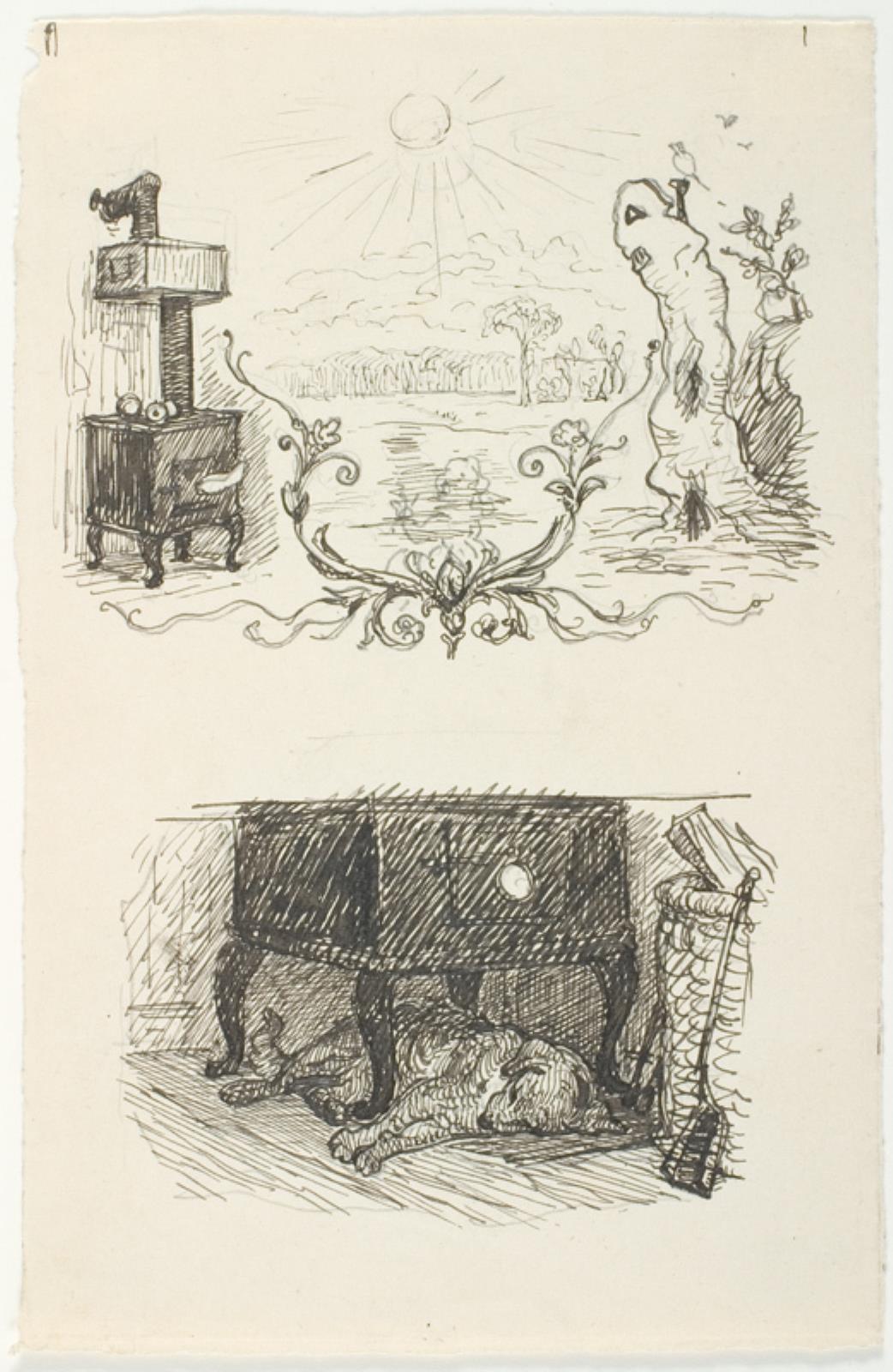 Lorenz Frølich, Illustrationsudkast til H.C. Andersen, Snemanden (ikke anvendt)