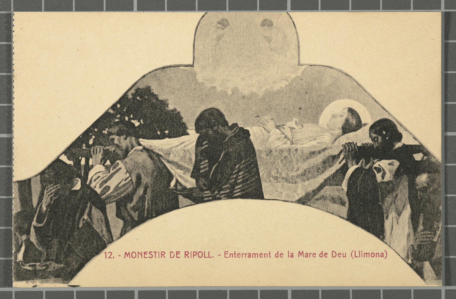 Desconegut, 12.- Monestir de Ripoll.- Enterrament de la Mare de Deu (Llimona)