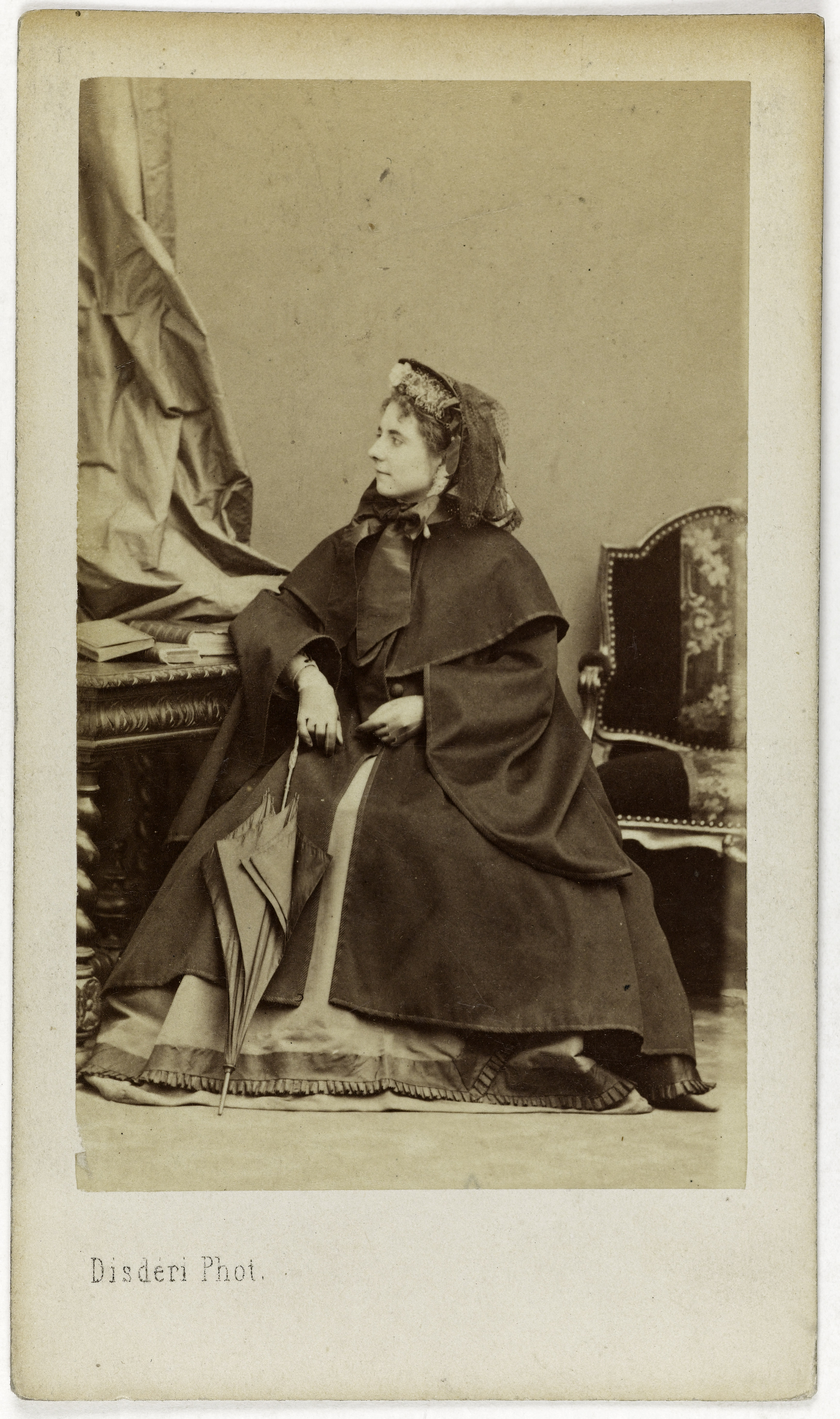 André-Adolphe-Eugène Disdéri, Portrait d'Anaïs Joséphine Mose, actrice au Théâtre de l'Odéon entre 1859 et 1865 et au Théâtre de la Gaîté en 1861.