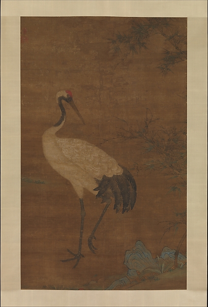Unidentified artist, Crane in a bamboo grove