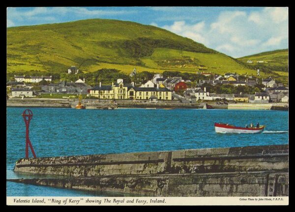 Hinde, John Wilfrid, Valentia Island, "Ring of Kerry" showing The Royal Hotel and Ferry, Ireland