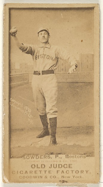 Goodwin & Company, Sowders, Pitcher, Boston, from the Old Judge series (N172) for Old Judge Cigarettes