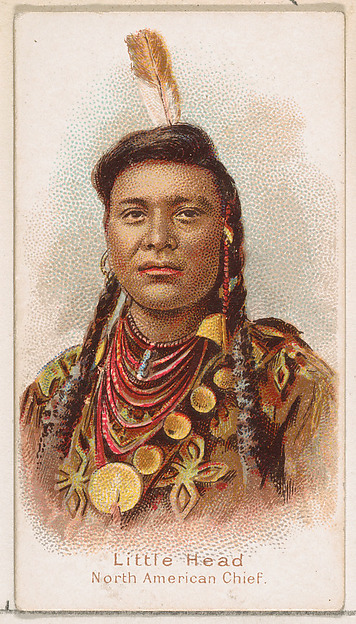 William S. Kimball & Company, Little Head, North American Chief, from the Savage and Semi-Barbarous Chiefs and Rulers series (N189) issued by Wm. S. Kimball & Co.