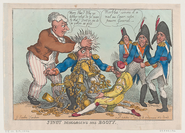 Thomas Rowlandson, Junot Disgorging His Booty
