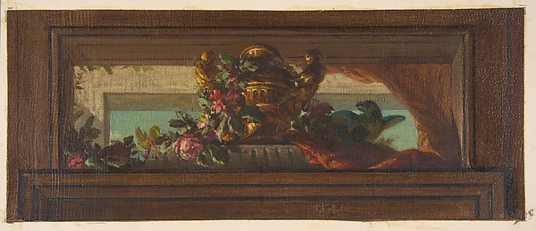 Jules-Edmond-Charles Lachaise, Trompe l'oeil design of birds and flowers