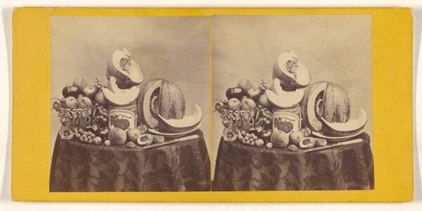 Unknown, [Still life of fruits with a can of tomatoes]