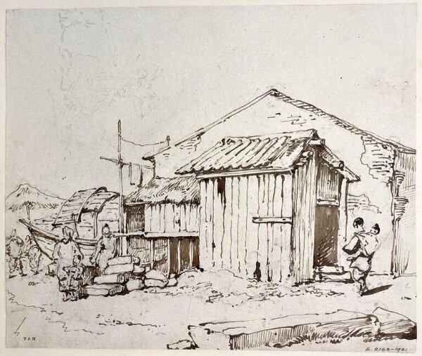 George Chinnery, Tanka boatpeople and dwellings, Macau