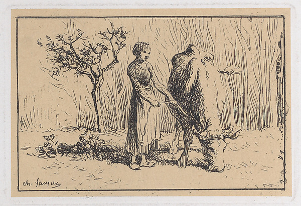 Charles Jacque, Grazing Cow