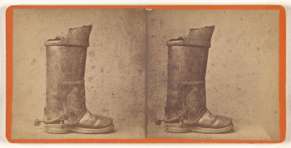 Unknown, [Hessian Cavalry man's boot (at Washington's Head Qrts) Newburgh, N.Y. Oct 10, 1878.]