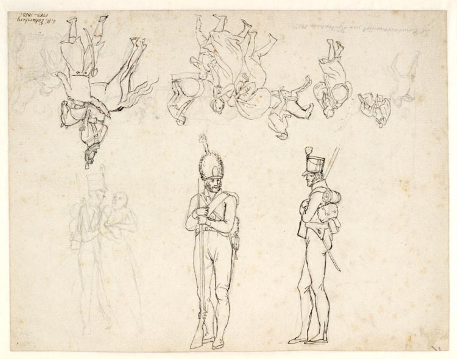 C.W. Eckersberg, Udkast til en række figurer i en skildring af Købehavns bombardement