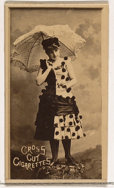 W. Duke, Sons & Co., Actress holding parasol, from the Actors and Actresses series (N145-1) issued by Duke Sons & Co. to promote Cross Cut Cigarettes