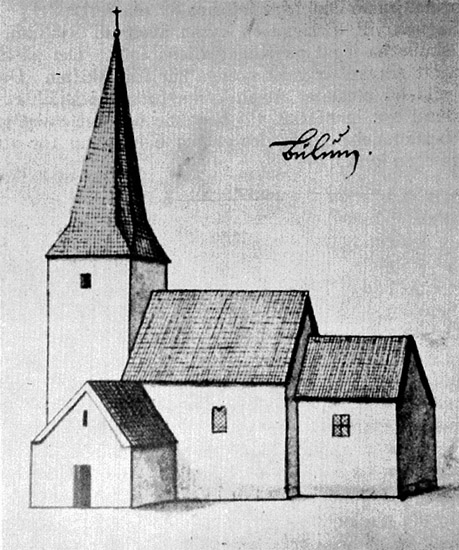 Unknown artist, En sida ur en tidskrift om Bolums gamla kyrka. Peringskiöld.