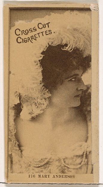 W. Duke, Sons & Co., Card Number 176, Mary Anderson, from the Actors and Actresses series (N145-2) issued by Duke Sons & Co. to promote Cross Cut Cigarettes