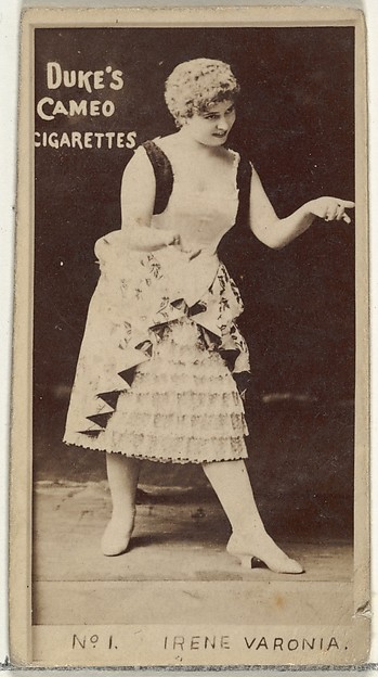 W. Duke, Sons & Co., Card Number 1, Irene Varonia, from the Actors and Actresses series (N145-4) issued by Duke Sons & Co. to promote Cameo Cigarettes
