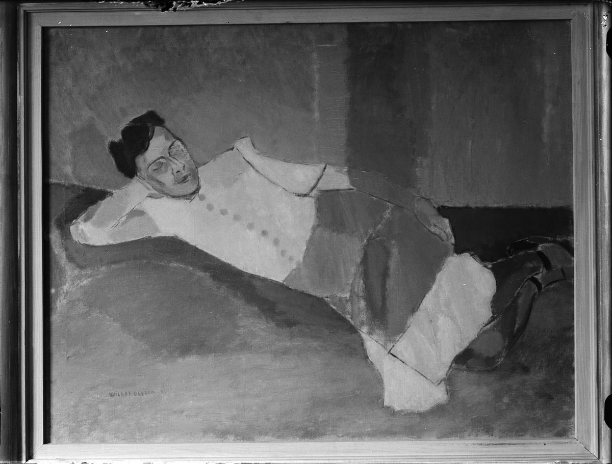 Paul Sandberg, Oil painting signed Wilgot Olsson, at art exhibition with Gothenburg schoolorists organized by Uppland’s Art Association, Östgöta Nation, Garden Street 15