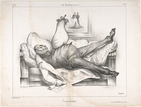 Honoré Daumier, Le Cauchemar (The Nightmare), published in "La Caricature"