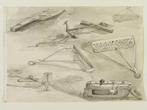 John Constable, Studies of fishing gear on the beach at Brighton
