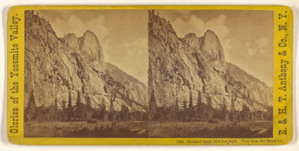 Edward and Henry T. Anthony & Co., Sentinel Rock, 3270 feet high. View from the Meadows.