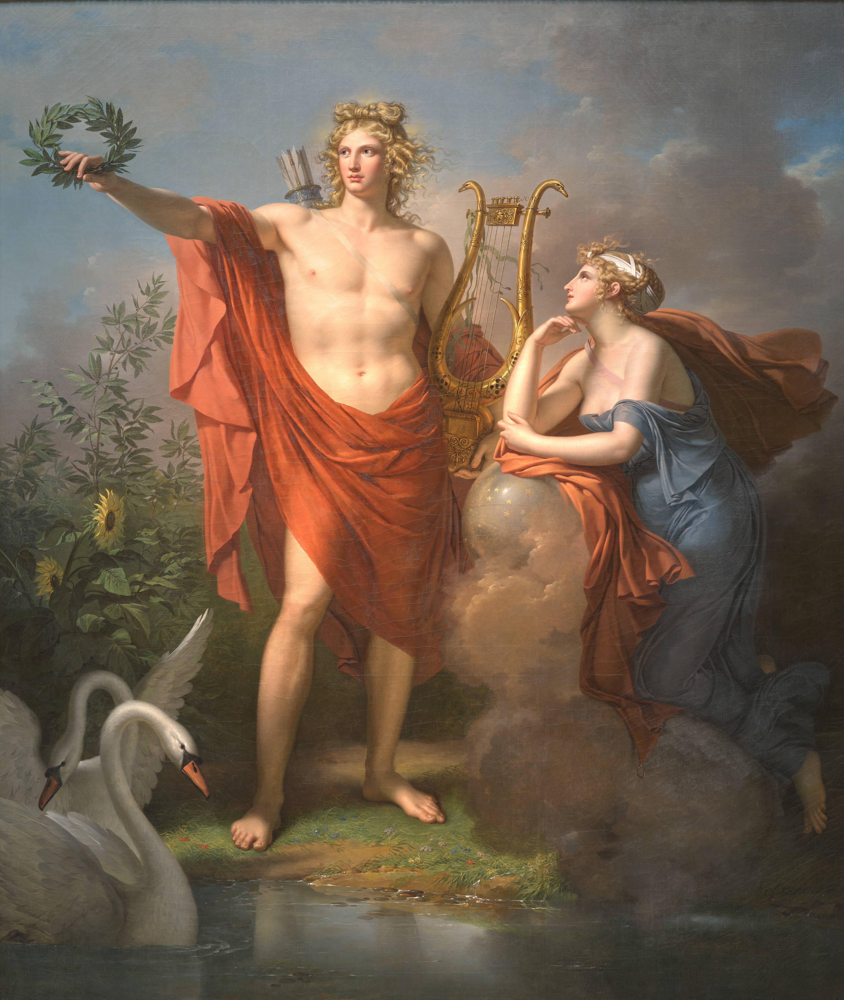 Charles Meynier, Apollo, God of Light, Eloquence, Poetry, and the Fine Arts with Urania, Muse of Astronomy