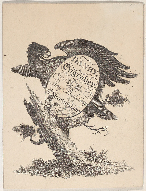 Anonymous, British, 19th century, Trade Card for Danby, Engraver