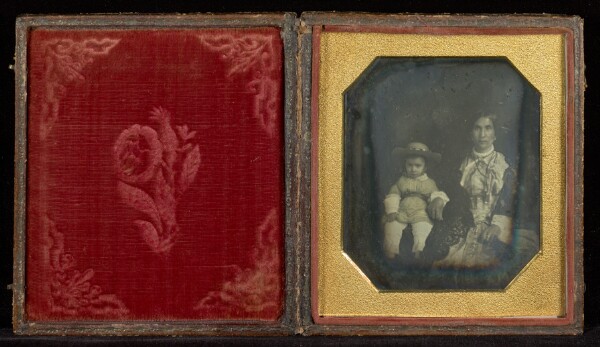 Unknown, [Portrait of a Woman with a Young Boy Wearing a Hat]