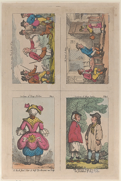 Thomas Rowlandson, Costume of Hogs Norton, How a Man May Shoot His Own Wig, and The Maid of Mim