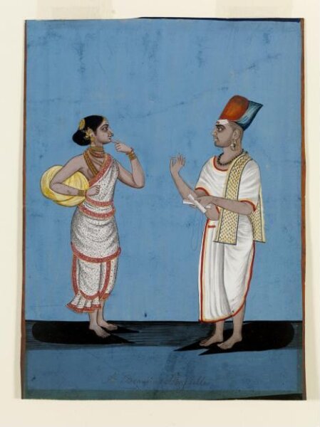 Unknown, A Brahmin story-teller and his wife