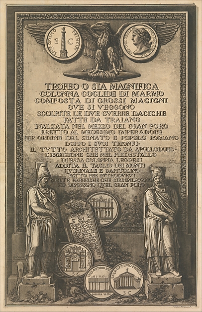 Giovanni Battista Piranesi, Title page, from "Trofeo o sia Magnifica Colonna Coclide..." (The Trophy or Magnificent Spiral Column)