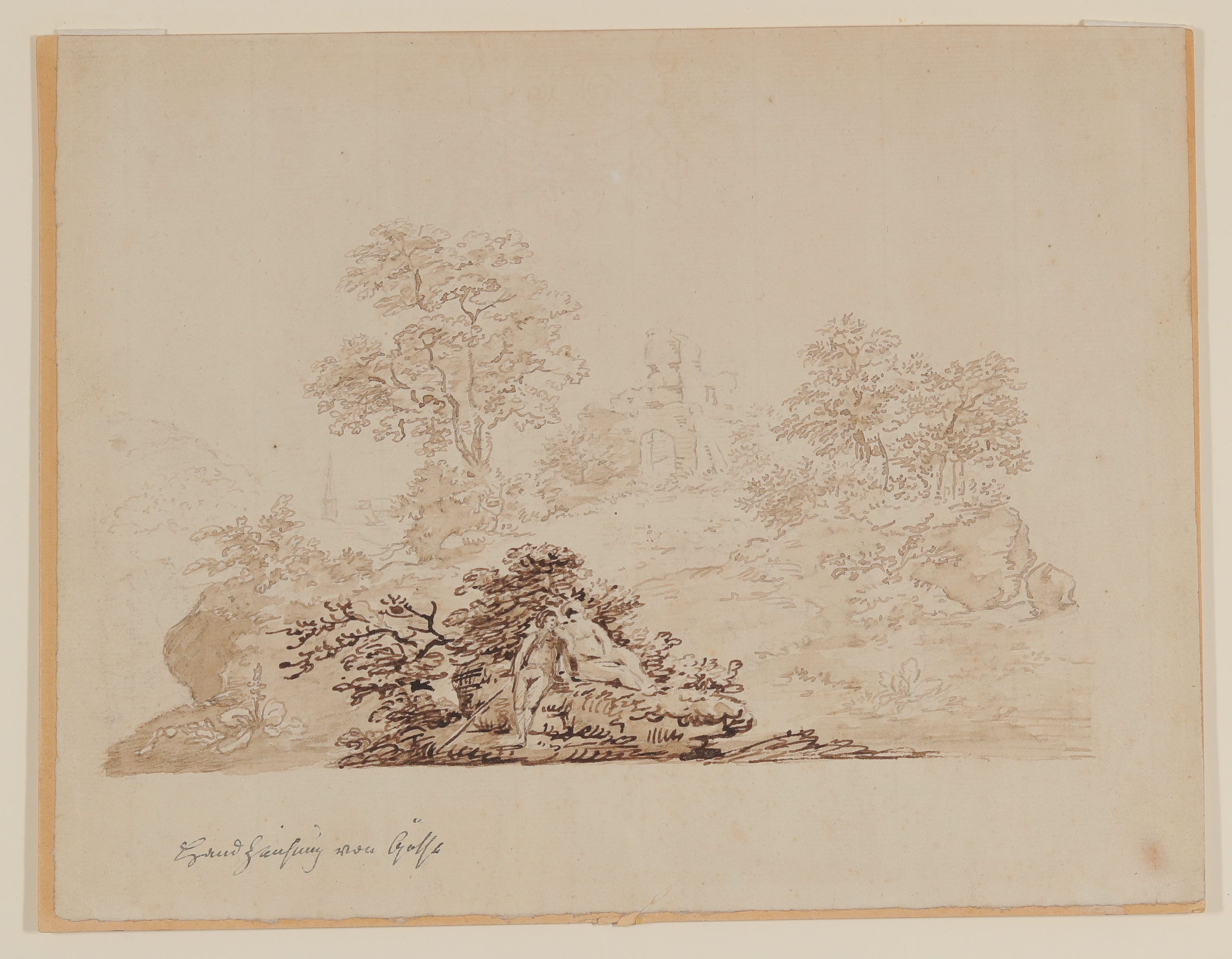 Johann Wolfgang von Goethe, Ruinenlandschaft mit Hirt und Nymphe