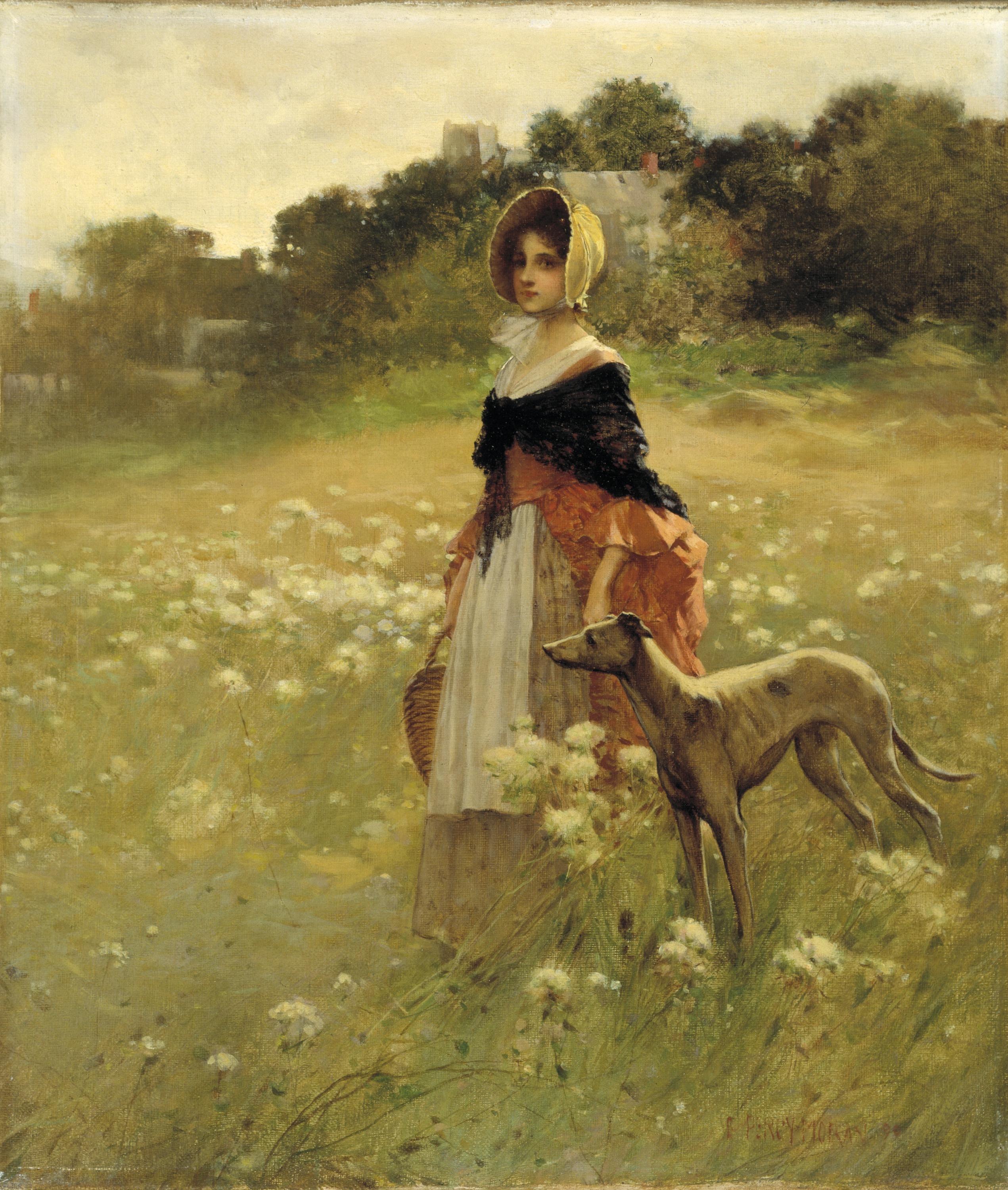 Percy Moran, Young Girl and Dog