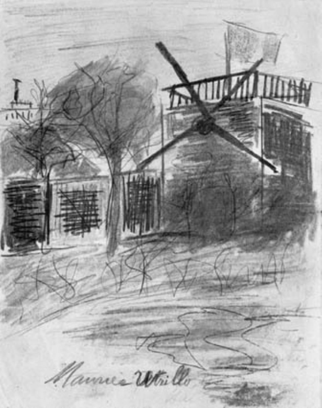 Maurice Utrillo, Fra en pariserforstad. Mølle med tricolore