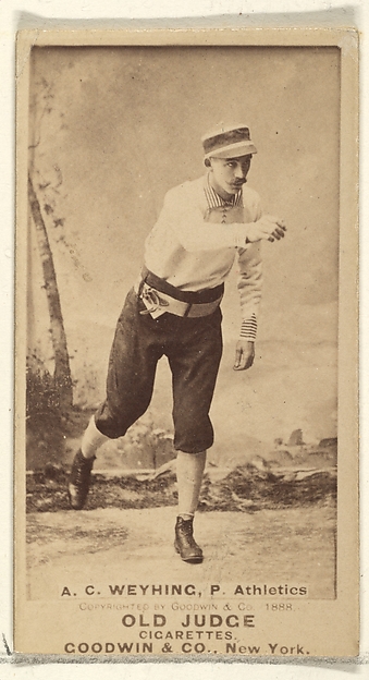Goodwin & Company, A.C. Weyhing, Pitcher, Philadelphia Athletics, from the Old Judge series (N172) for Old Judge Cigarettes