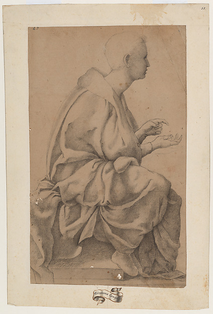 Girolamo Genga, Study for a seated draped figure
