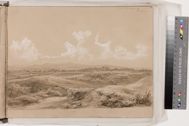 August Matthias (autor) Hagen, Campagna maastik. Leht joonistuste albumist