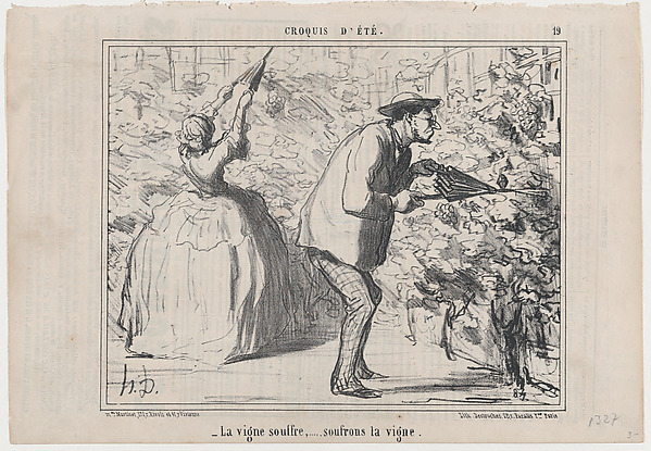 Honoré Daumier, La vigne souffre,... soufrons la vigne, from "Croquis d'Été"