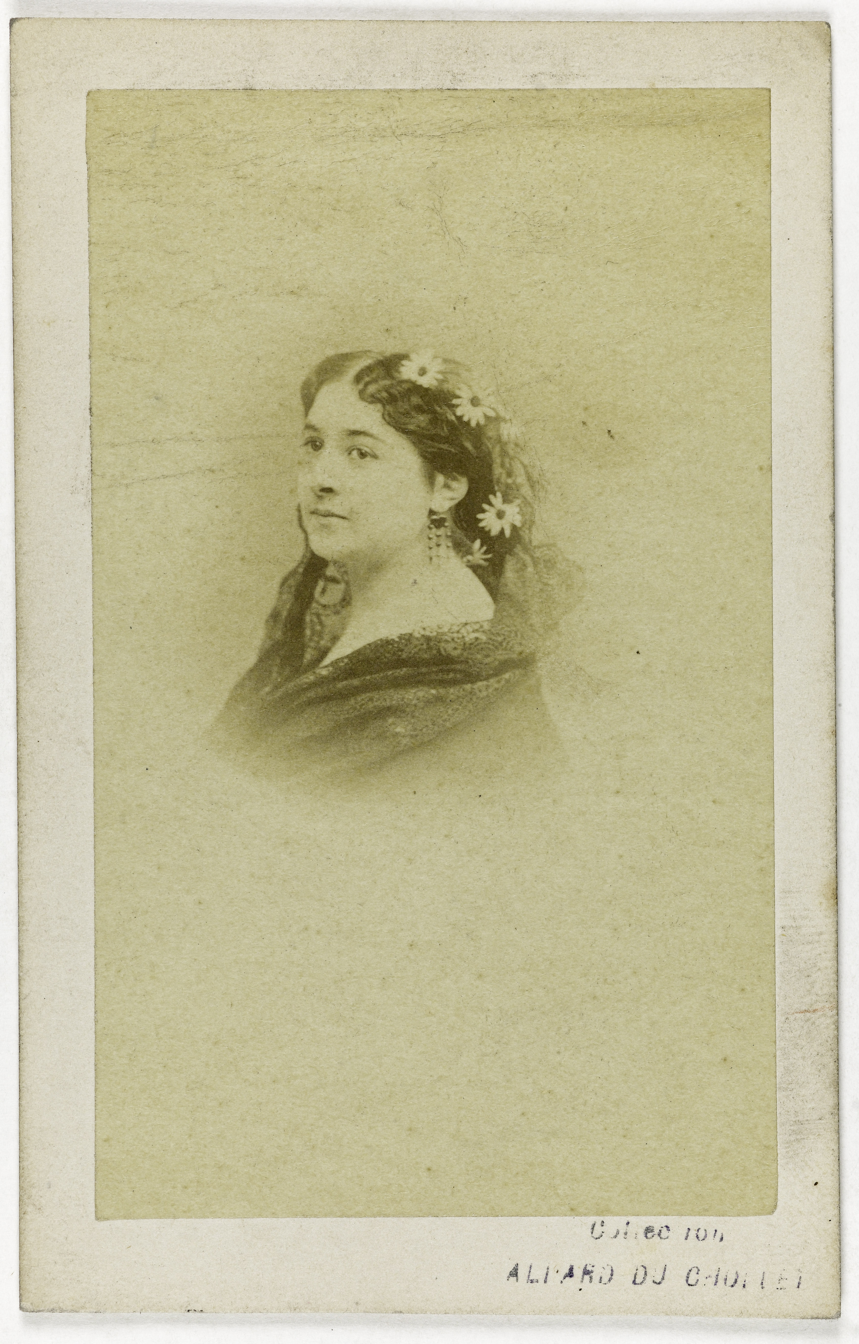 André-Adolphe-Eugène Disdéri, Portrait de Céline Montaland (1843-1891), actrice de théâtre.