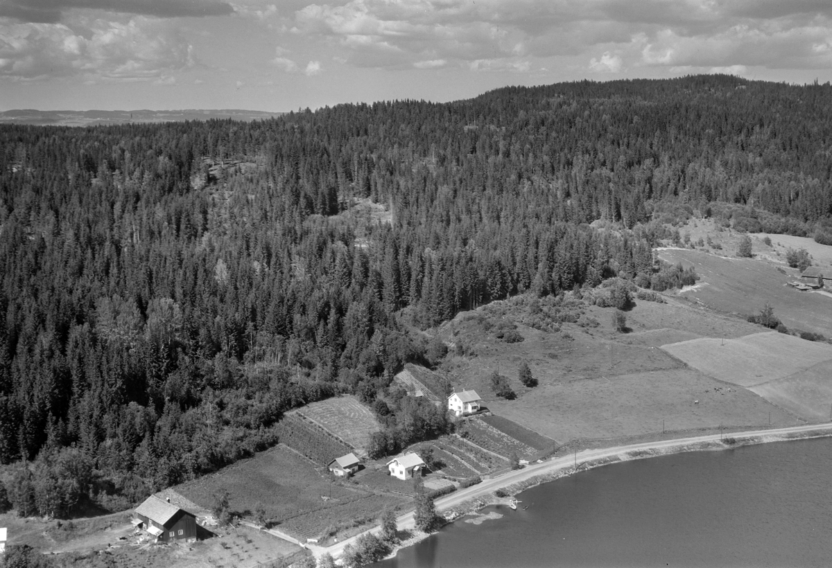 Widerøes Flyveselskap A/S, Flyfoto, landskap, Solheim, Grøtlitjernet, Stavsjø, Nes, Hedmark.