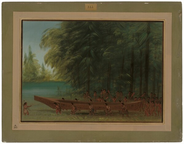George Catlin, Launching a Canoe - Nayas Indians
