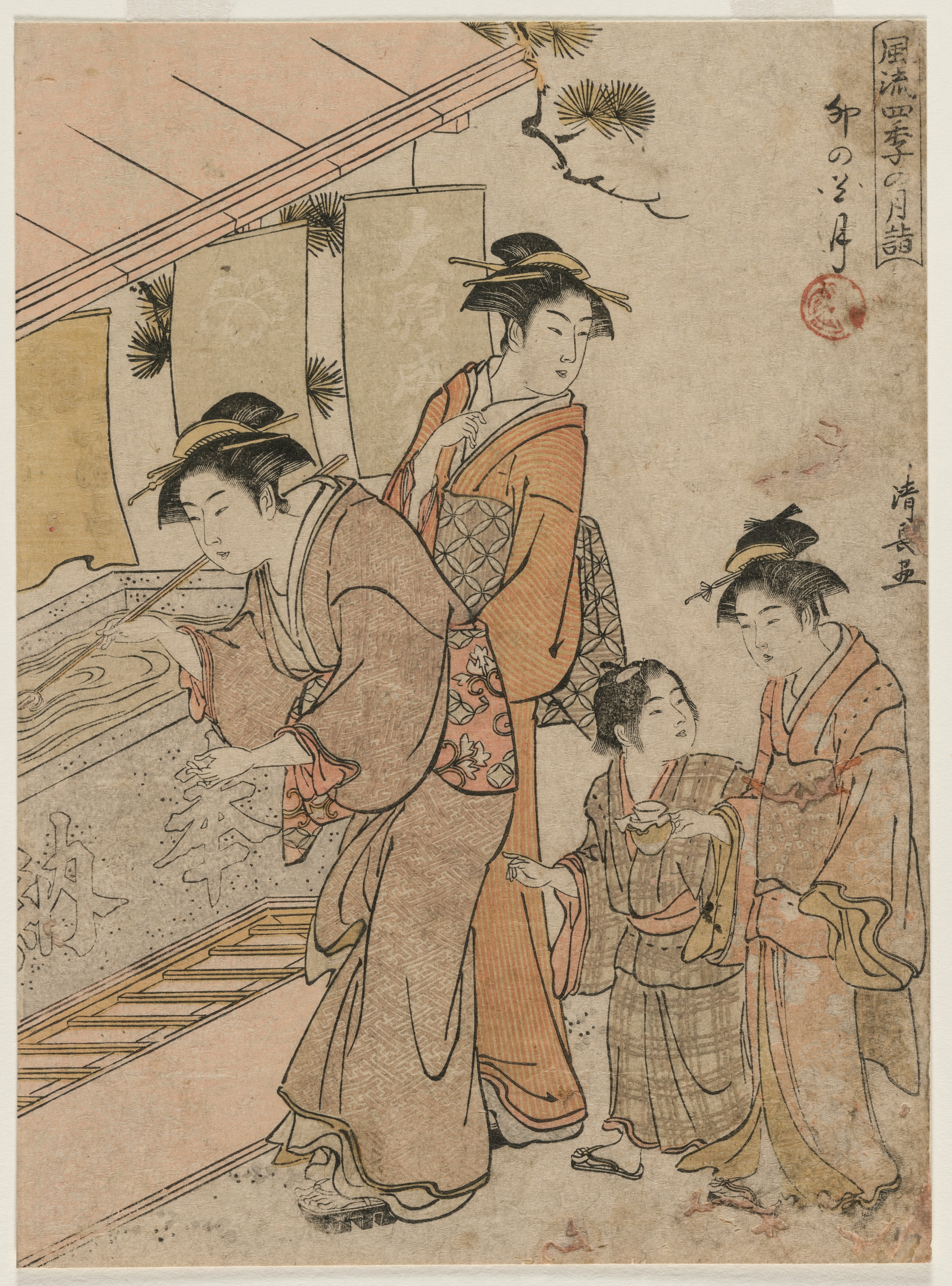 Torii Kiyonaga, The Fourth Month (from the series Fashionable Monthly Visits to Temples in the Four Seasons)