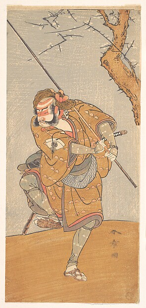 Katsukawa Shunshō　勝川春章, Onoe Matsusuke in the Role of Asahina in "Edo no Haru Meisho Soga"