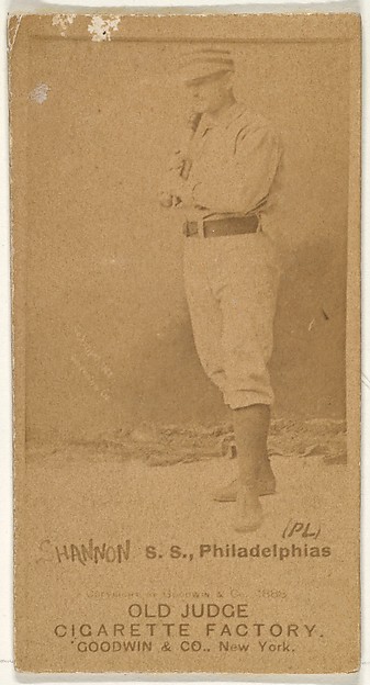 Goodwin & Company, Daniel Webster "Dan" Shannon, Shortstop, Philadelphia, from the Old Judge series (N172) for Old Judge Cigarettes