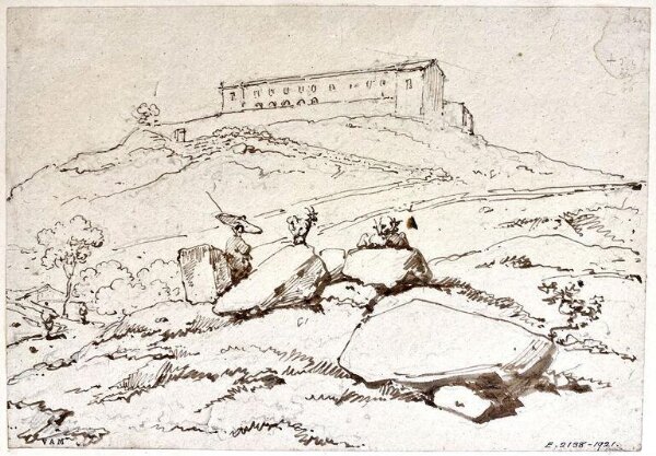 George Chinnery, The Bishop's residence on Penha Hill, Macau
