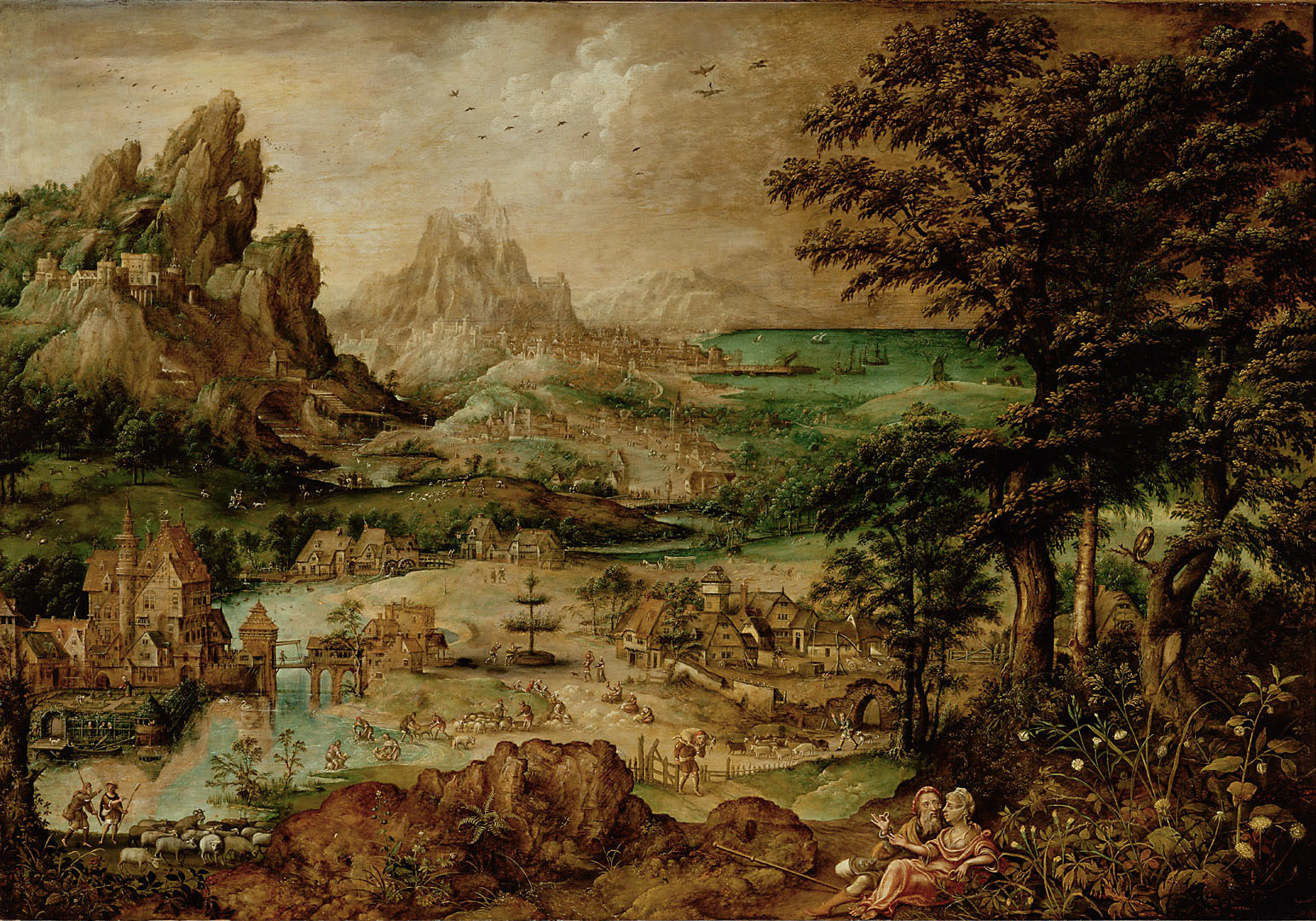 Lucas Gassel, Landscape with Judah and Thamar