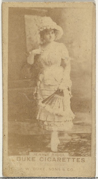 W. Duke, Sons & Co., Jennie Ricci, from the Actors and Actresses series (N145-7) issued by Duke Sons & Co. to promote Duke Cigarettes