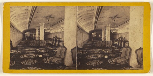 Edward and Henry T. Anthony & Co., Saloon of the Steamer "Bristol," from aft looking forward.