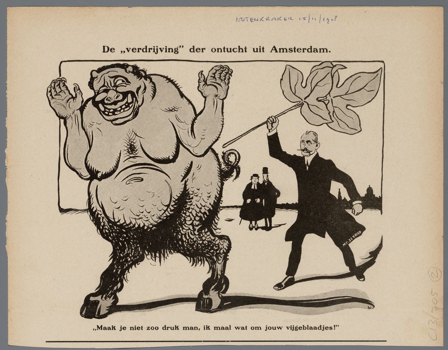Hahn, Albert,draughtsman., De "verdrijving" der ontucht uit Amsterdam