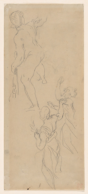 Eugène Delacroix, Three Figures in Combat