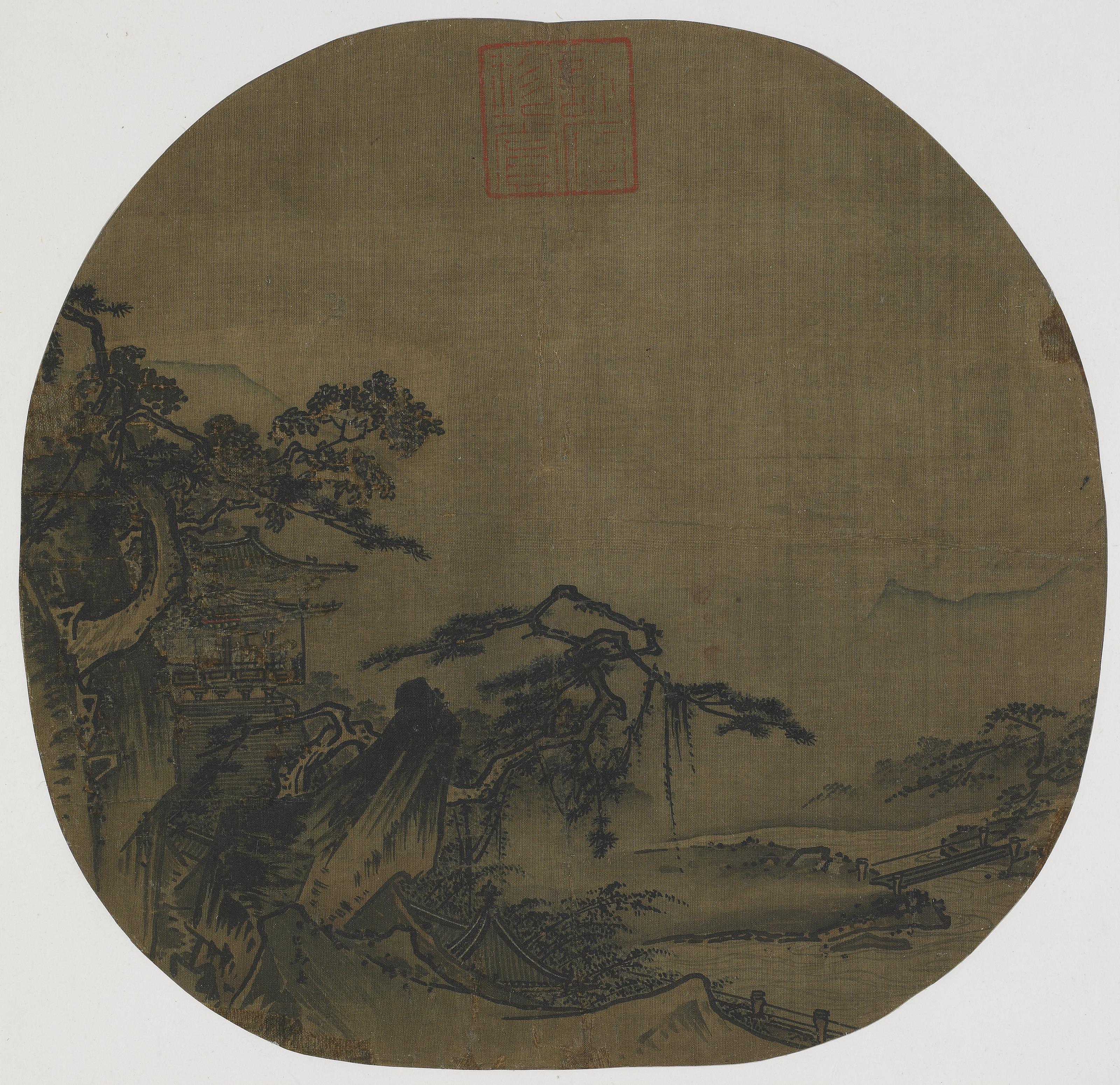 Ma Yuan, Landscape: pavilions on a mountain side; a stream below